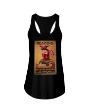 READING BECAUSE MURDER IS WRONG Ladies Flowy Tank tile