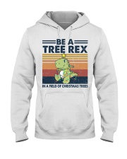 BE A TREE REX IN A FIELD OF CHRISTMAS TREES Hooded Sweatshirt front