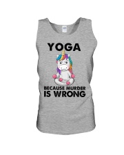 YOGA BECAUSE MURDER IS WRONG Unisex Tank tile