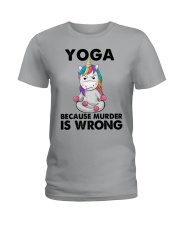 YOGA BECAUSE MURDER IS WRONG Ladies T-Shirt tile