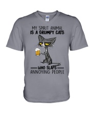 MY SPIRIT ANIMAL IS A GRUMPY CATS V-Neck T-Shirt tile