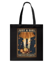 JUST A GIRL WHO LOVES CATS AND FALL Tote Bag tile
