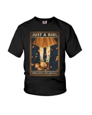 JUST A GIRL WHO LOVES CATS AND FALL Youth T-Shirt tile