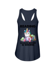 READING BECAUSE MURDER IS WRONG Ladies Flowy Tank tile
