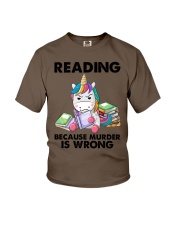 READING BECAUSE MURDER IS WRONG Youth T-Shirt tile