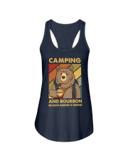 CAMPING AND BOURBON BECAUSE MURDER IS WRONG Ladies Flowy Tank tile