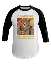 CAMPING AND BOURBON BECAUSE MURDER IS WRONG Baseball Tee tile