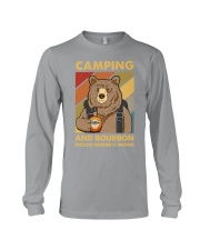 CAMPING AND BOURBON BECAUSE MURDER IS WRONG Long Sleeve Tee tile