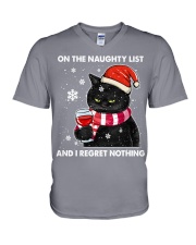 ON THE NAUGHTY LIST AND I REGRET NOTHING V-Neck T-Shirt tile
