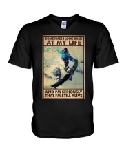 SOMETIME I LOOK BACK AT MY LIFE V-Neck T-Shirt tile