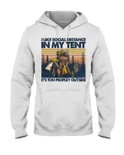 I LIKE SOCIAL DISTANCING IN MY TENT Hooded Sweatshirt front