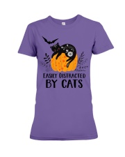 EASILY DISTRATED BY CATS Premium Fit Ladies Tee tile