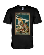 AND SHE LIVED HAPPILY EVER AFTER V-Neck T-Shirt tile