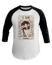 AFRO GIRL - CUSTOM NAME Baseball Tee tile