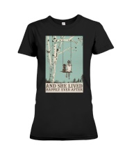 AND SHE LIVED HAPPILY EVER AFTER Premium Fit Ladies Tee tile
