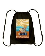 EASILY DISTRACTED BY BOOKS AND SUNSHINE Drawstring Bag tile