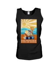 EASILY DISTRACTED BY BOOKS AND SUNSHINE Unisex Tank tile