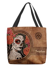 Skull Leather Pattern Print All-over Tote front