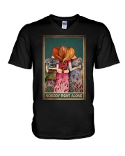NOBODY FIGHT ALONE V-Neck T-Shirt tile