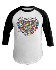 JUST A GIRL WHO LOVES GAMING Baseball Tee tile