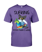 SURFING BECAUSE MURDER IS WRONG Premium Fit Mens Tee tile