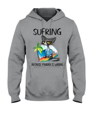 SURFING BECAUSE MURDER IS WRONG Hooded Sweatshirt tile