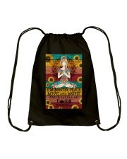 I'M MOSTLY PEACE LOVE LIGHT Drawstring Bag tile