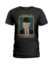 A READER LIVES A THOUSAND LIVES Ladies T-Shirt tile