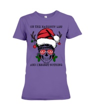 ON THE NAUGHTY LIST AND REGRET NOTHING Premium Fit Ladies Tee tile