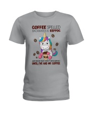 COFFEE SPELLED BACKWARDS IS EFFOC Ladies T-Shirt tile