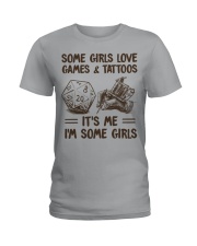 SOME GIRLS LOVE GAMES AND TATTOOS Ladies T-Shirt tile