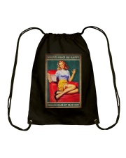 BOOK MAKES ME HAPPY HUMANS MAKE ME HEAD HURT Drawstring Bag tile