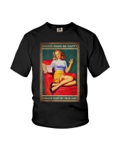 BOOK MAKES ME HAPPY HUMANS MAKE ME HEAD HURT Youth T-Shirt tile