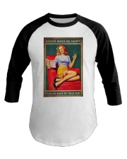 BOOK MAKES ME HAPPY HUMANS MAKE ME HEAD HURT Baseball Tee tile