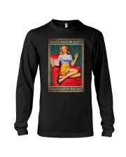 BOOK MAKES ME HAPPY HUMANS MAKE ME HEAD HURT Long Sleeve Tee tile