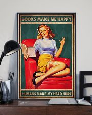 BOOK MAKES ME HAPPY HUMANS MAKE ME HEAD HURT 11x17 Poster lifestyle-poster-2