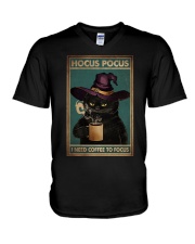 HOCUS POCUS I NEED COFFEE TO FOCUS V-Neck T-Shirt tile