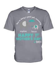 HAPPY 1ST MOTHER'S DAY - CUSTOM NAME V-Neck T-Shirt tile