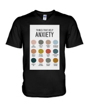 THINGS THAT HELP ANXIETY V-Neck T-Shirt tile