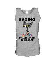 BAKING BECAUSE MURDER IS WRONG Unisex Tank tile