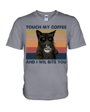 TOUCH MY COFFEE V-Neck T-Shirt tile