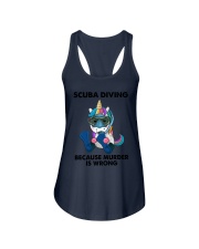 SCUBA DIVING BECAUSE MURDER IS WRONG Ladies Flowy Tank tile