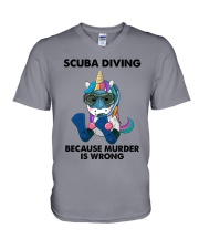 SCUBA DIVING BECAUSE MURDER IS WRONG V-Neck T-Shirt tile