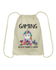 GAMING BECAUSE MURDER IS WRONG Drawstring Bag tile