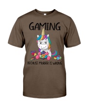 GAMING BECAUSE MURDER IS WRONG Classic T-Shirt tile