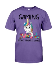 GAMING BECAUSE MURDER IS WRONG Premium Fit Mens Tee tile