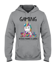 GAMING BECAUSE MURDER IS WRONG Hooded Sweatshirt tile