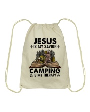 JESUS IS MY SAVIEN Drawstring Bag tile