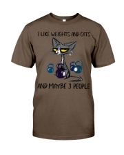 I LIKE WEIGHTS AND CATS AND MAYBE 3 PEOPLE Classic T-Shirt tile