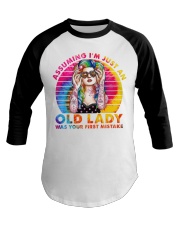 ASSUMING I'M THAT AN OLD LADY Baseball Tee tile